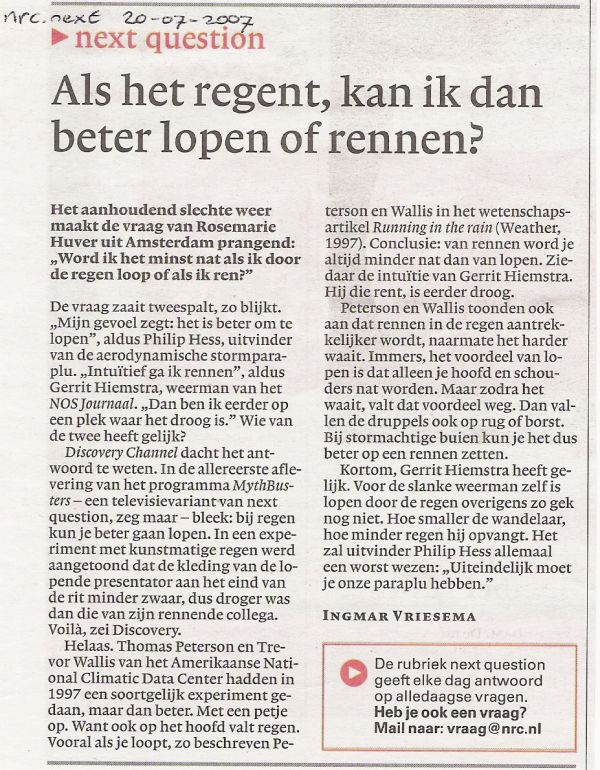 Nrc.next artikel Lopen of Rennen door Regen 20-07-2007 small (141K)